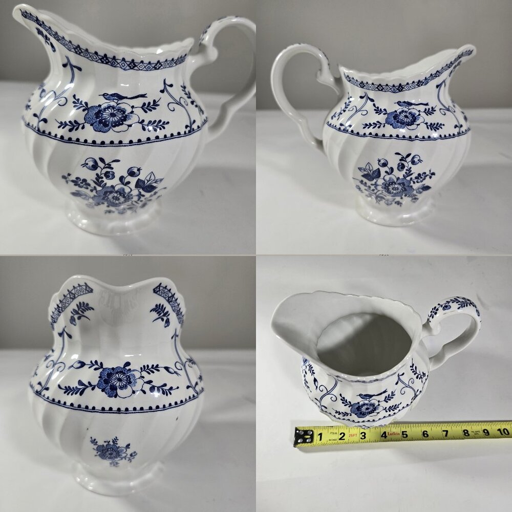 Johnson Bros Indie Blue Tea Coffee Pot Creamer Sugar Pitcher Porcelain Set - Picture 7 of 14